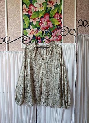 Красива блуза в зміїний принт з золотистою ниткою lipsy london.