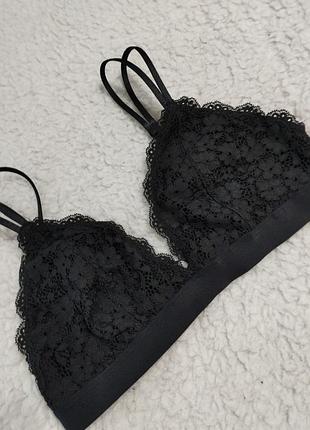 Черный кружевной топ 80 с