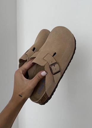 Сабо жіночі та чоловічі birkenstock boston beige