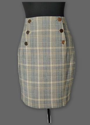 Мини юбка карандаш в клетку