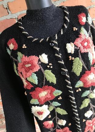 Кофта жіноча з вишивкою & квітковий принт & кардиган 4
