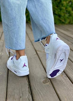 Жіночі кросівки nike air jordan 4 white purple 6
