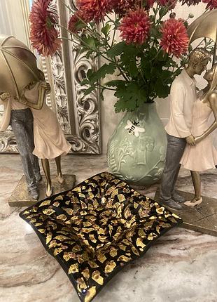 Скляна декоративна тарілка  з мурано ручної роботи з муранського скла