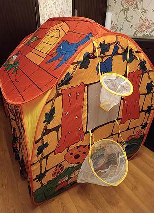 Большой детский домик с корзинами для мячиков. халабуда. детская палатка. игровой домик