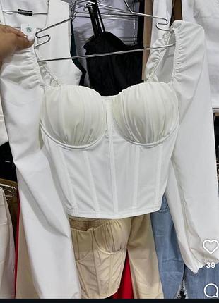 Корсетна блуза біла, 42-44 розмір