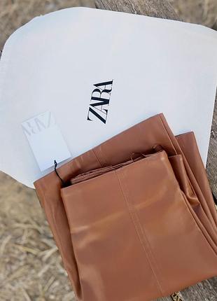 Мʼяка шкіряна спідниця zara