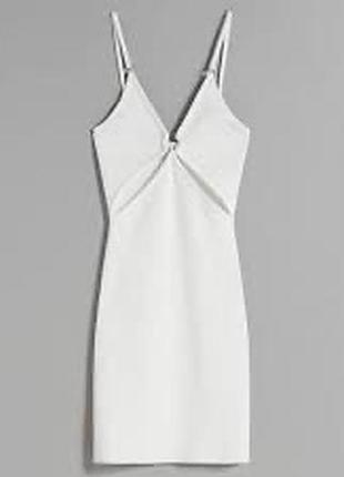 Сукня біла рубчик приталена