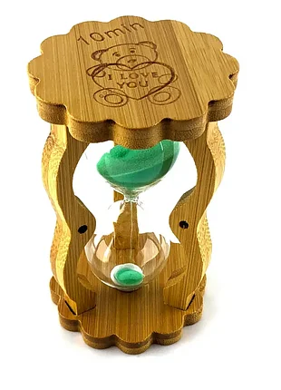 Часы песочные в бамбуке бирюзовый песок (10 мин) (14,5 х8, 5 х 5, 5 см)