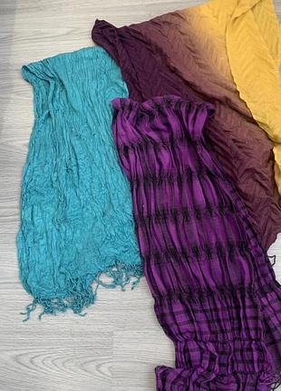 Лот шарфов набор   зимние шарфы 3 штуки