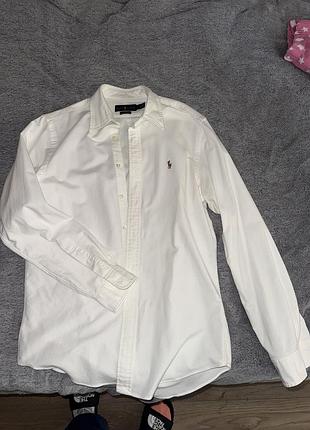Сорочка ralph lauren біла з цупкого котону