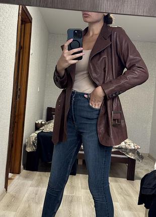 Жіночий трендовий шкіряний тренч m&s оригінал
