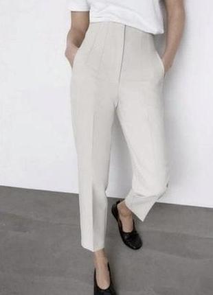 Білі брюки р.м zarа висока посадка