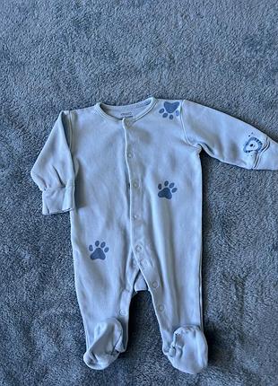 Чоловічок блакитний, для новонароджених з закритими ніжками і ручки при потребі можна закрити