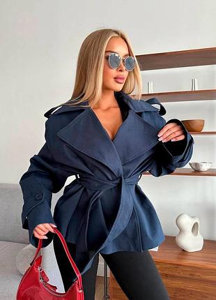 Женский укороченный тренч из водоотталкивающей ткани xs s m l xl