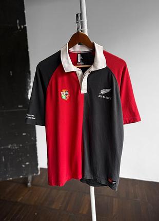 Adidas mens vintage 00s all blacks british lions 2005 rugby polo shirt чоловіче, вінтажне, регбійне, поло, адідас, олл блекс