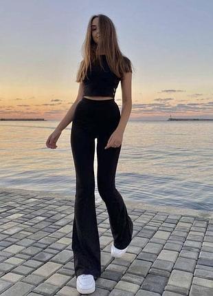 Жіночі спортивні штани лосіни кльош xs s m