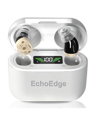 Усилитель слуха echoedge — невидимое, перезаряжаемое, шумоподавляющее устройство с кристально чистым звуком, 30-часовой работой от аккумулятора