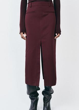 Юбка миди с разрезами zara
