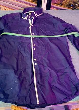 Рубашка синяя с длинными рукавами. размер с