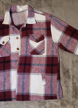 Рубашка теплая твидовая в клетку