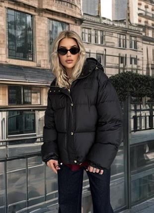 Чорний пуховик бренд