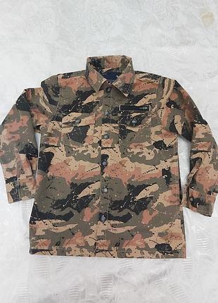 Куртка рубашка сорочка пиджак стиль милитари, хаки next 5-6 лет, 110-116 см.