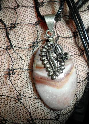 Кулон (подвес) доломит, унисекс, натуральный камень, измельчение, индия