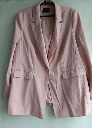 Стильный пудровый, розовый пиджак, жакет  et voice 18 размер