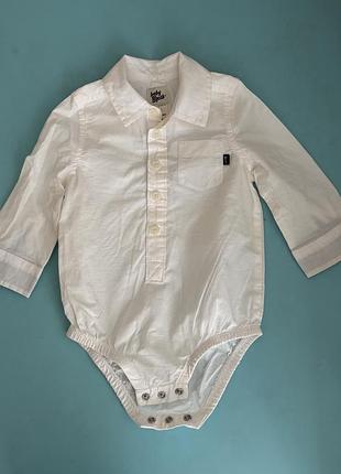 Біла боді-сорочка на малюка , розмір 9 м