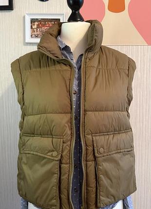 Жилет zara, оливковий, розмір м