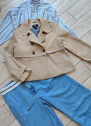 Укороченный трендовый тренч от h&amp;m, по бирке размер 38