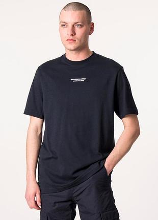 Marshall artist mens black modern tailoring small center logo t-shirt чоловіча, чорна, футболка, з логотипом, маршал артіст