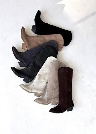 Жіночі чоботи ковбої козаки натуральні