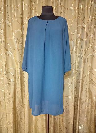 Брендовое вискозное шифоновое платье миди