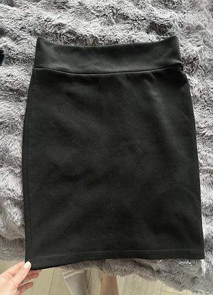 Юбка олівець чорна під замш