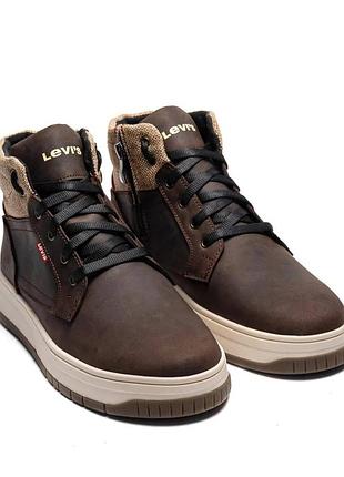 Ботинки зимние кожаные levis цвет коричневый 59421