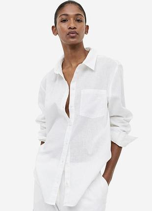 Базовая рубашка оверсайз marks & spencer  , хлопок.