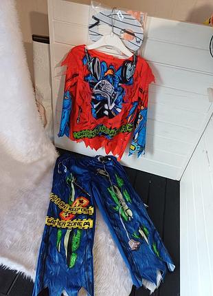 Карнавальный маскарадный костюм скелет зомби 3-4 года хеллоуин хеллоуин хеловин