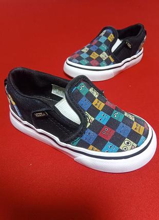 Дитячі кеди vans,asher v,колір: різнокольоровий монстр у шахівниці u3q, розмір 21.5,устілка 12 см,виробник в'єтнам