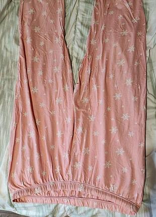 Домашні штани сніжинка принт великого розміру