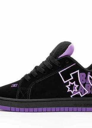 Стильные кроссовки dc court graffik shoes black purple sabbath 3