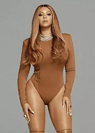 Трикотажний теплий жіночій лонгслів боді adidas originals × ivy park icy park wild brown beyoncé s-m розмір 42-44