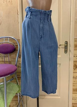 Брюки джинсовые укороченные кюлоты палацо