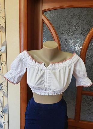 Топ нарядний білий з відкритими плечима