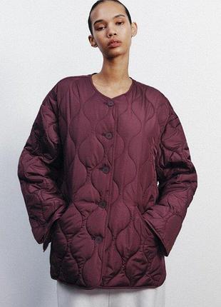 Довга стьобана куртка water-repellent zara оригинал