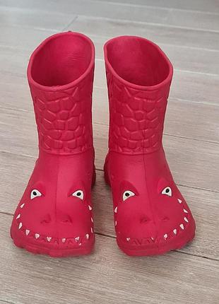 Детские красные сапоги динозавры next некст 23 размер