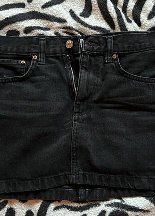 Джинсова міні спідниця mango