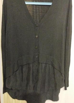 Zаra трикотажный кардиган рубашечного кроя, подойдёт на размеры 48-54