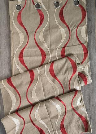 Штора бежевая на подкладке