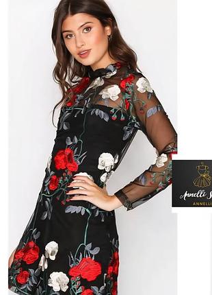 Платье черная вышитое new look premium